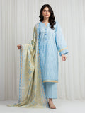 Edenrobe Allure Sky Blue Lawn 3-Piece Suit | EWU6A1-36616-3P