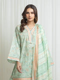 Edenrobe Allure Green Lawn 3-Piece Suit | EWU6A1-36635-3P