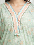 Edenrobe Allure Green Lawn 3-Piece Suit | EWU6A1-36635-3P