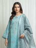 Edenrobe Allure Aqua Lawn 3-Piece Suit | EWU6A1-36676-3P