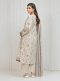 Edenrobe Allure Beige Lawn 3-Piece Suit | EWU6A1-36677-3P