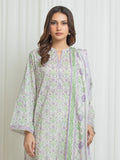 Edenrobe Allure Beige Lawn 3-Piece Suit | EWU6A1-36703-3P