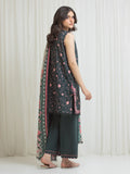 Edenrobe Allure Charcoal Lawn 3-Piece Suit | EWU6A1-36707-3P
