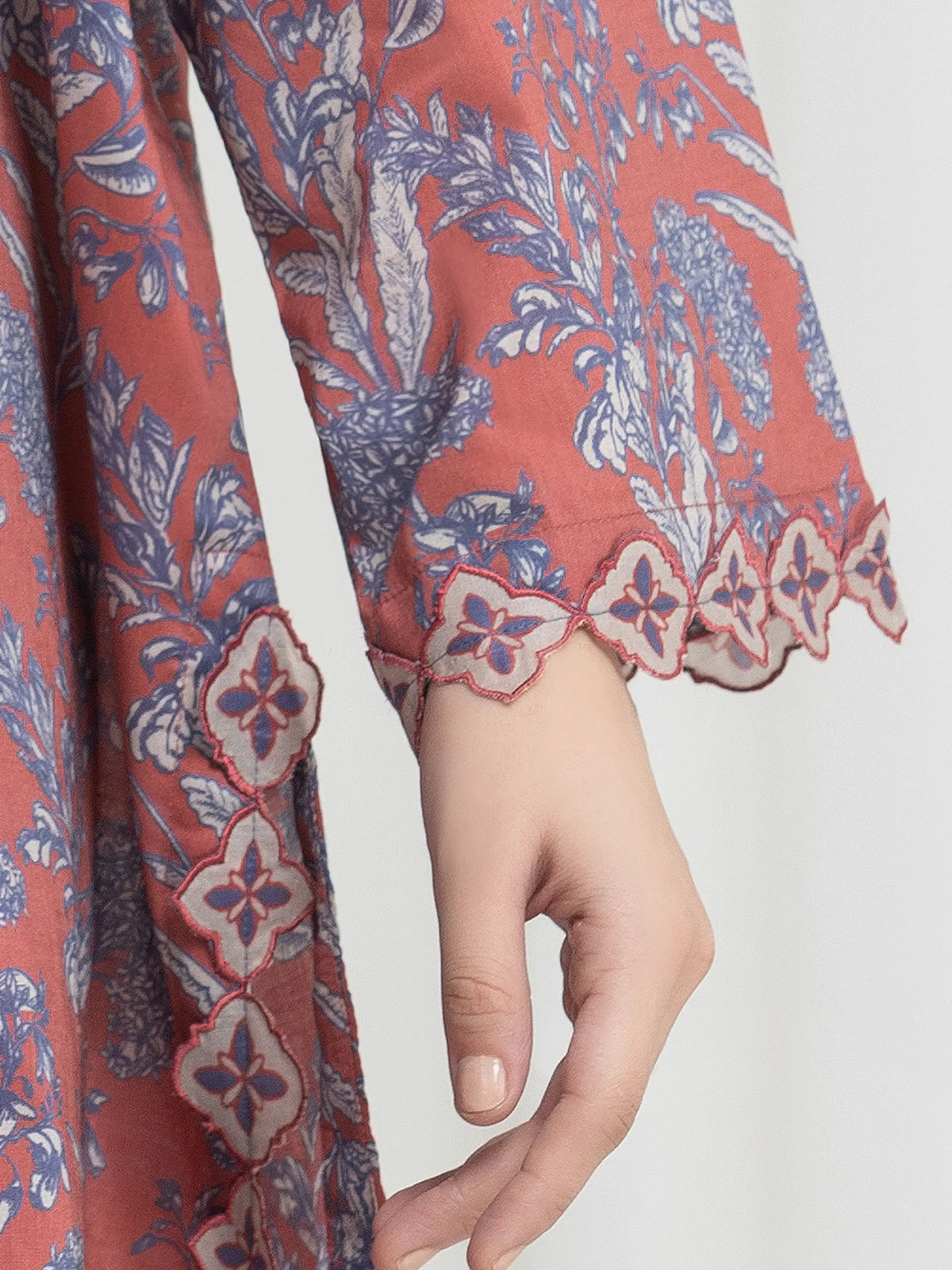 Edenrobe Allure Coral Lawn 3-Piece Suit | EWU6A1-36730-3P