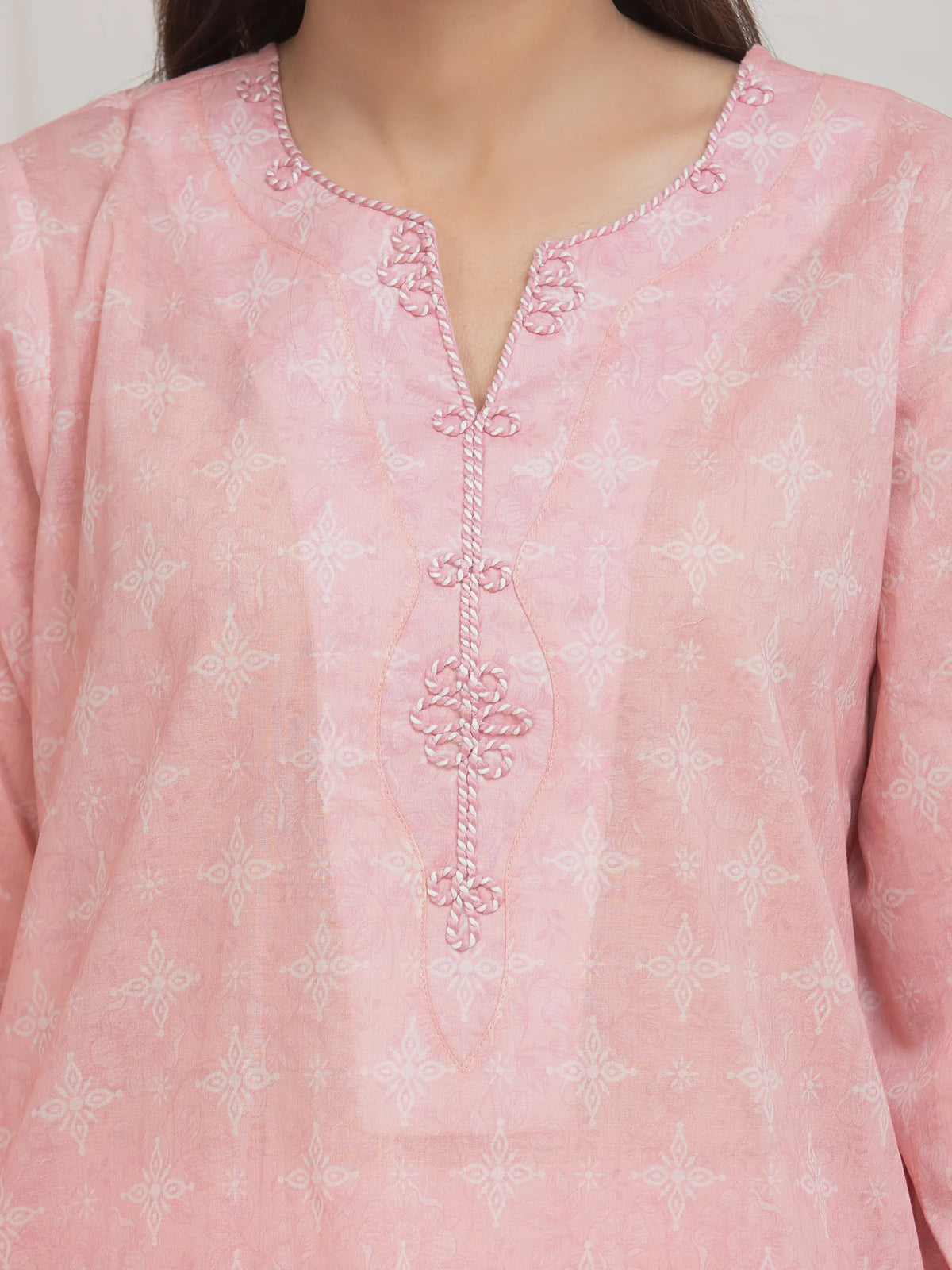Edenrobe Allure Pink Lawn 3-Piece Suit | EWU6A1-36759-3P