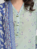 Edenrobe Allure Green Lawn 3-Piece Suit | EWU6A1-36765-3P