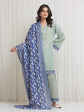 Edenrobe Allure Green Lawn 3-Piece Suit | EWU6A1-36765-3P