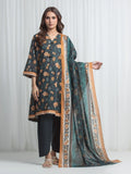 Edenrobe Allure Green Lawn 3-Piece Suit | EWU6A1-36858-3P