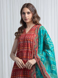 Edenrobe Allure Maroon Lawn 3-Piece Suit | EWU6A1-36872-3P