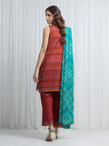 Edenrobe Allure Maroon Lawn 3-Piece Suit | EWU6A1-36872-3P