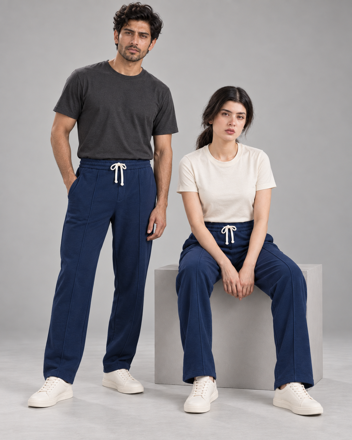 SHADE22 Imported Joggers — Navy Blue