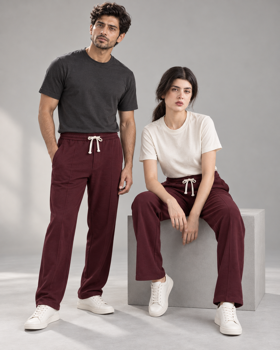 SHADE22 Imported Joggers — Maroon