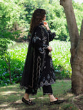 Edenrobe Vyla Black Embroidered 3-Piece Pret | EWTKED6-86212-3P