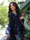 Edenrobe Vyla Navy Embroidered 3-Piece Pret | EWTKED6-86216-3P