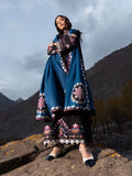 Edenrobe Kohsaar Black Khaddar 3-Piece Suit | EWU6V11-34007-3P