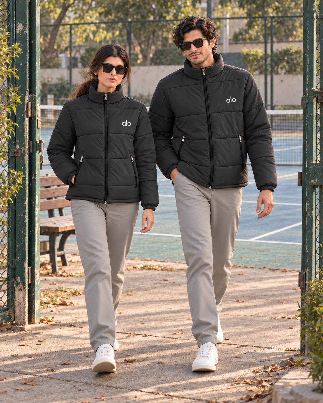 Alo Full-Sleeve Unisex Puffer Jacket | Black