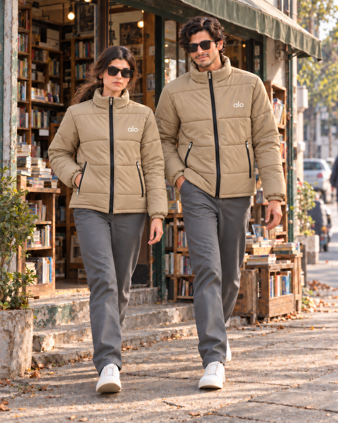 Alo Full-Sleeve Unisex Puffer Jacket | Camel