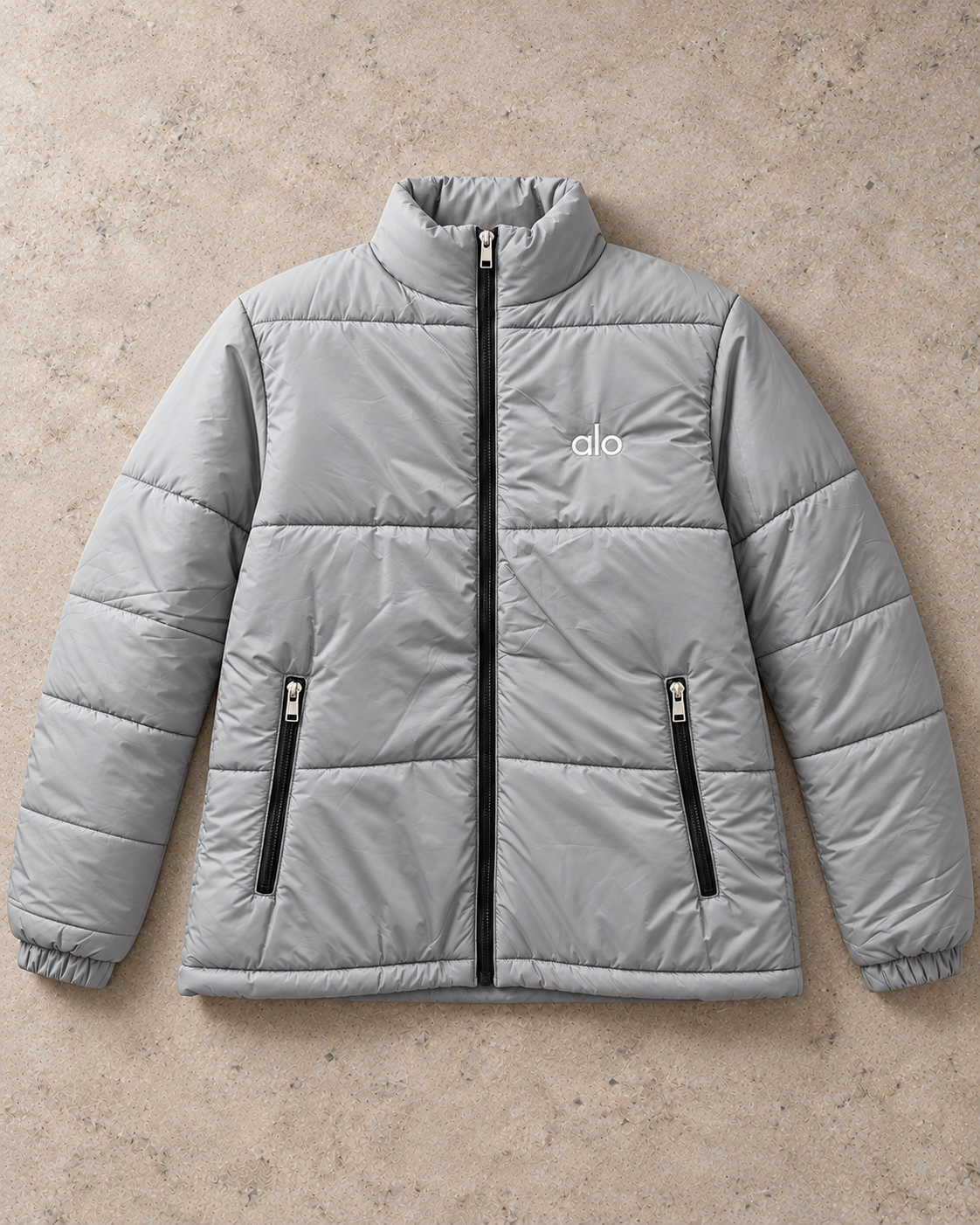 Alo Full-Sleeve Unisex Puffer Jacket | Grey