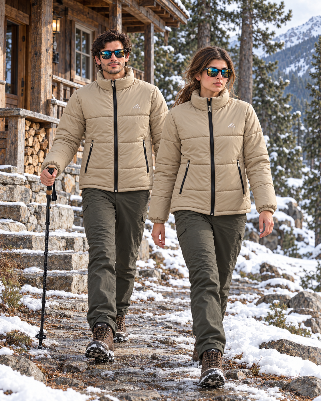 Adidas Full-Sleeve Unisex Puffer Jacket | Camel