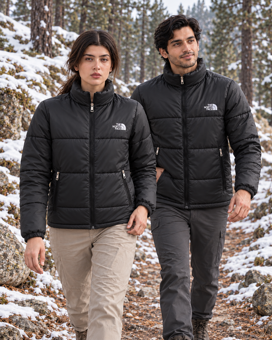 Black Alpine Full-Sleeve Unisex Puffer Jacket
