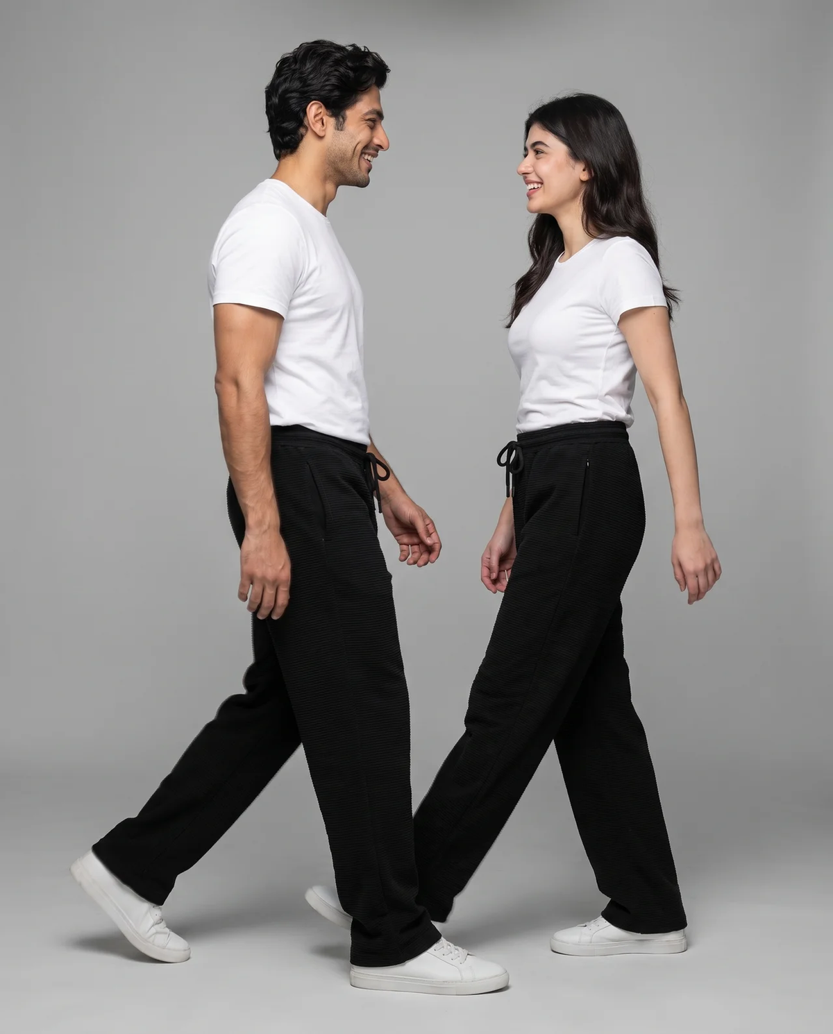 Imported Stretch Corduroy Trousers — Black