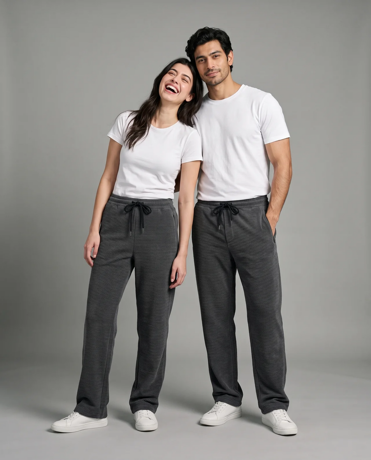 Imported Stretch Corduroy Trousers — Charcoal Grey