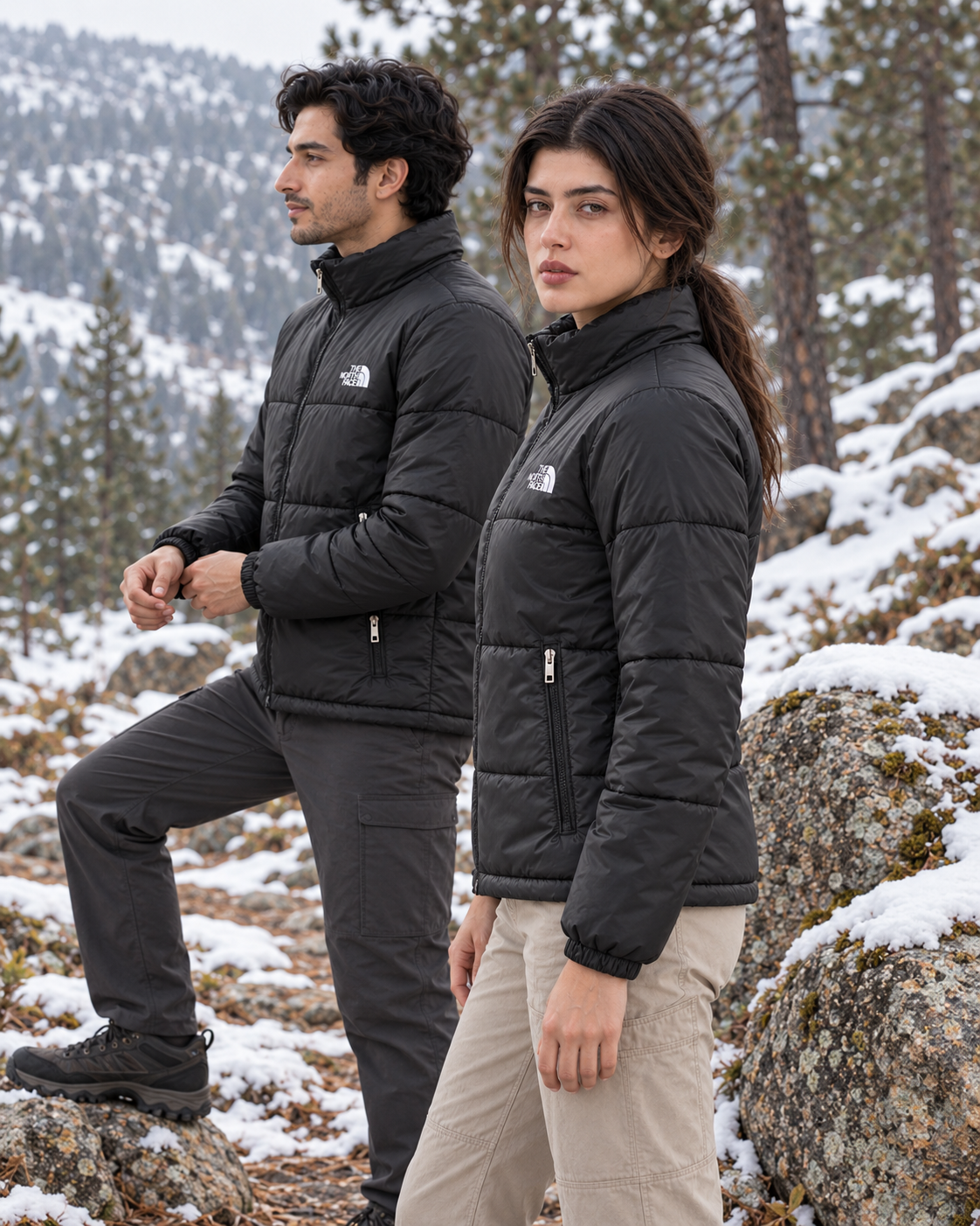 Black Alpine Full-Sleeve Unisex Puffer Jacket