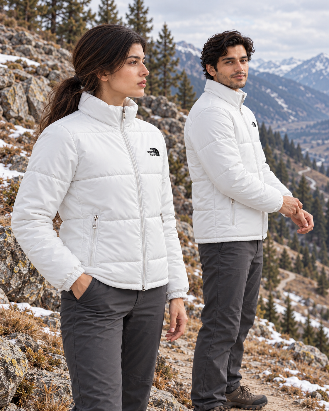 White Summit Full-Sleeve Unisex Puffer Jacket