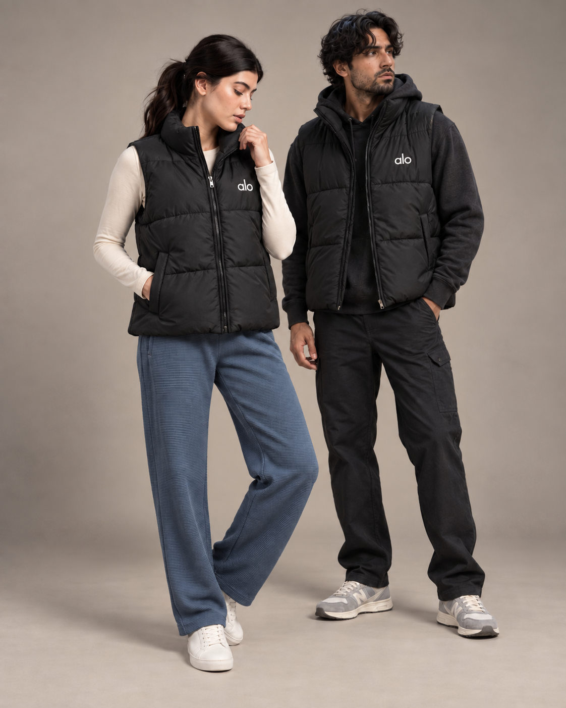 Alo Unisex Sleeveless Puffer Jacket | Black
