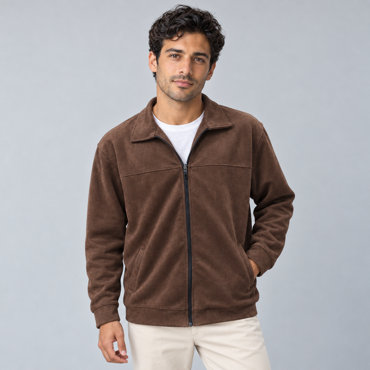 Scuba Suede Jacket | Brown