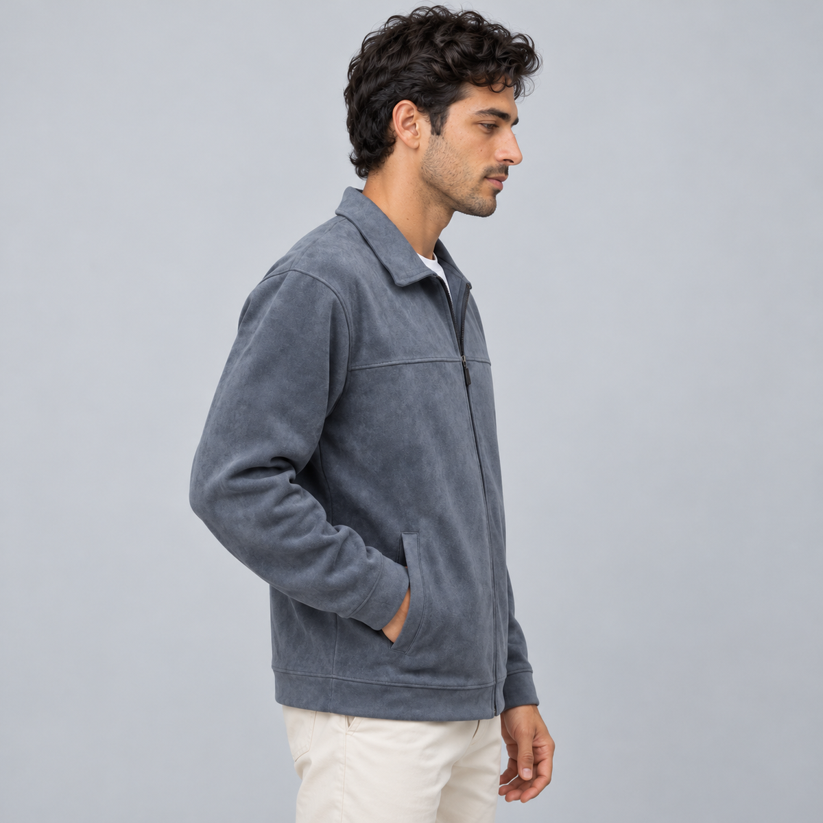 Scuba Suede Jacket | Grey