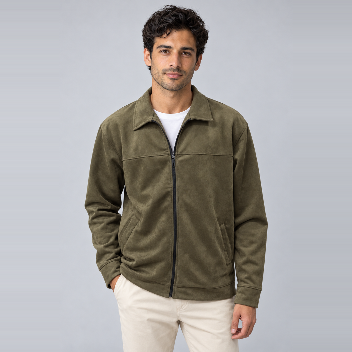 Scuba Suede Jacket | Olive