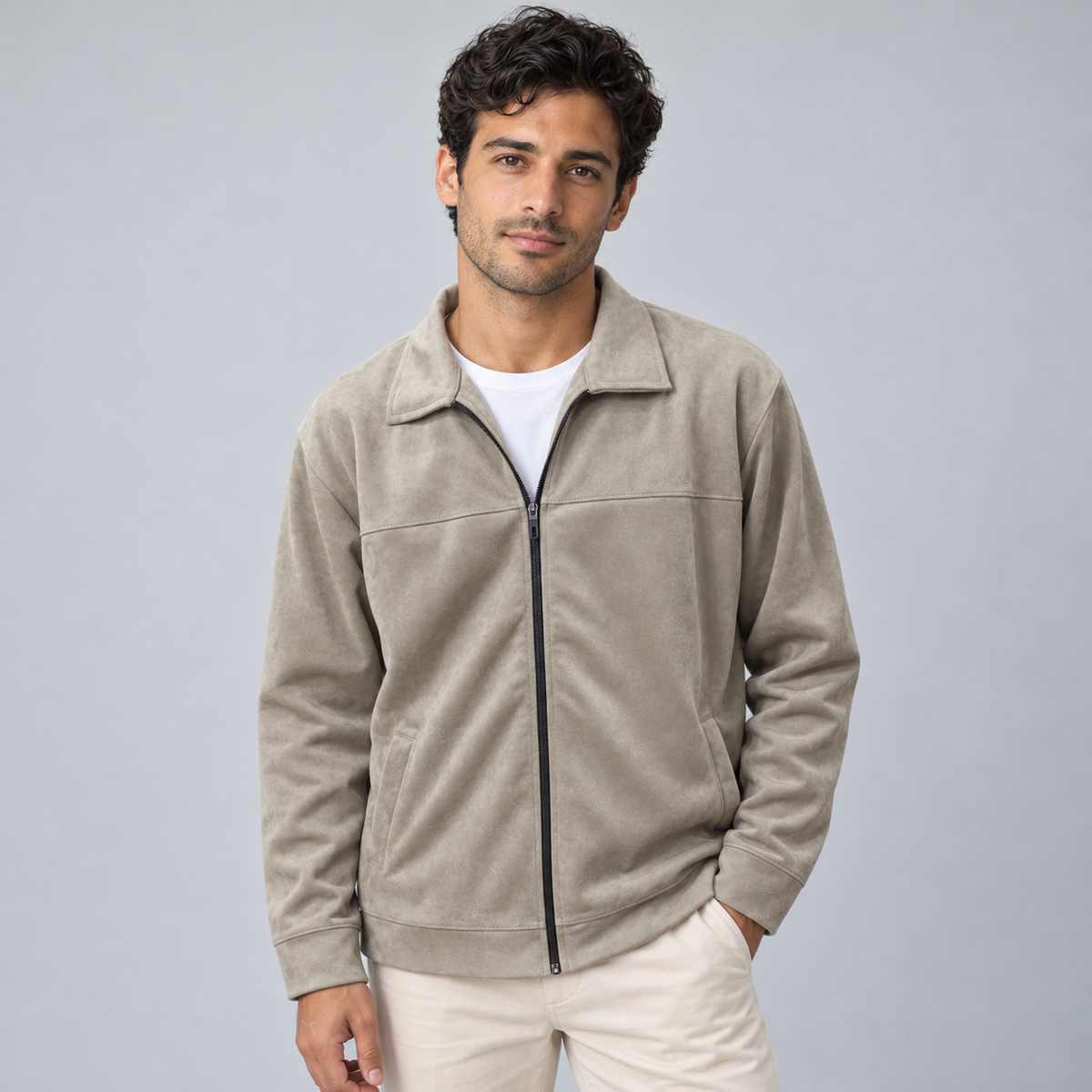Scuba Suede Jacket | Stone