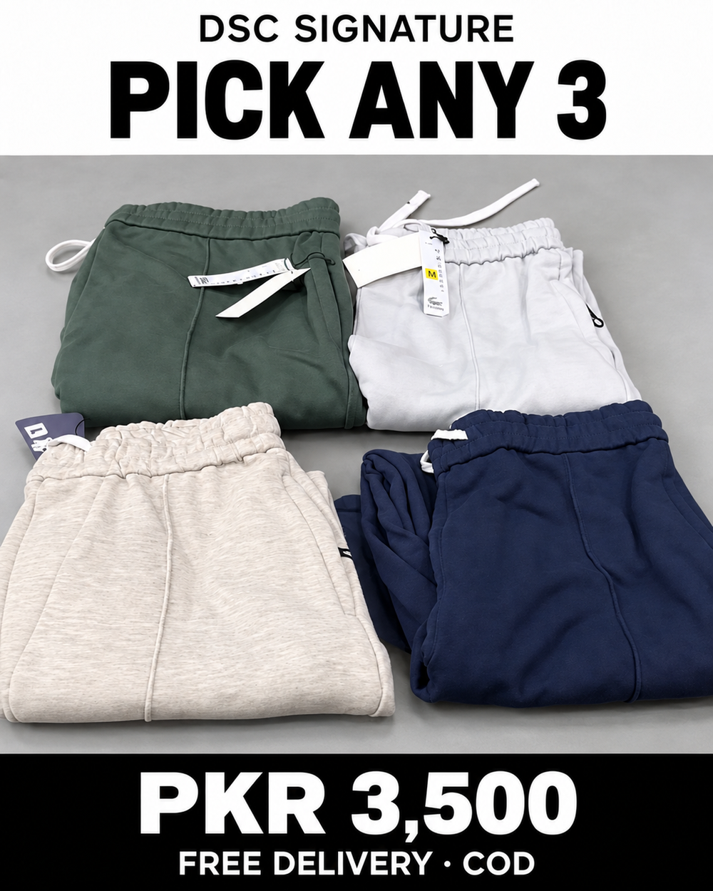 DSC Signature terry trousers bundle — choose any three
