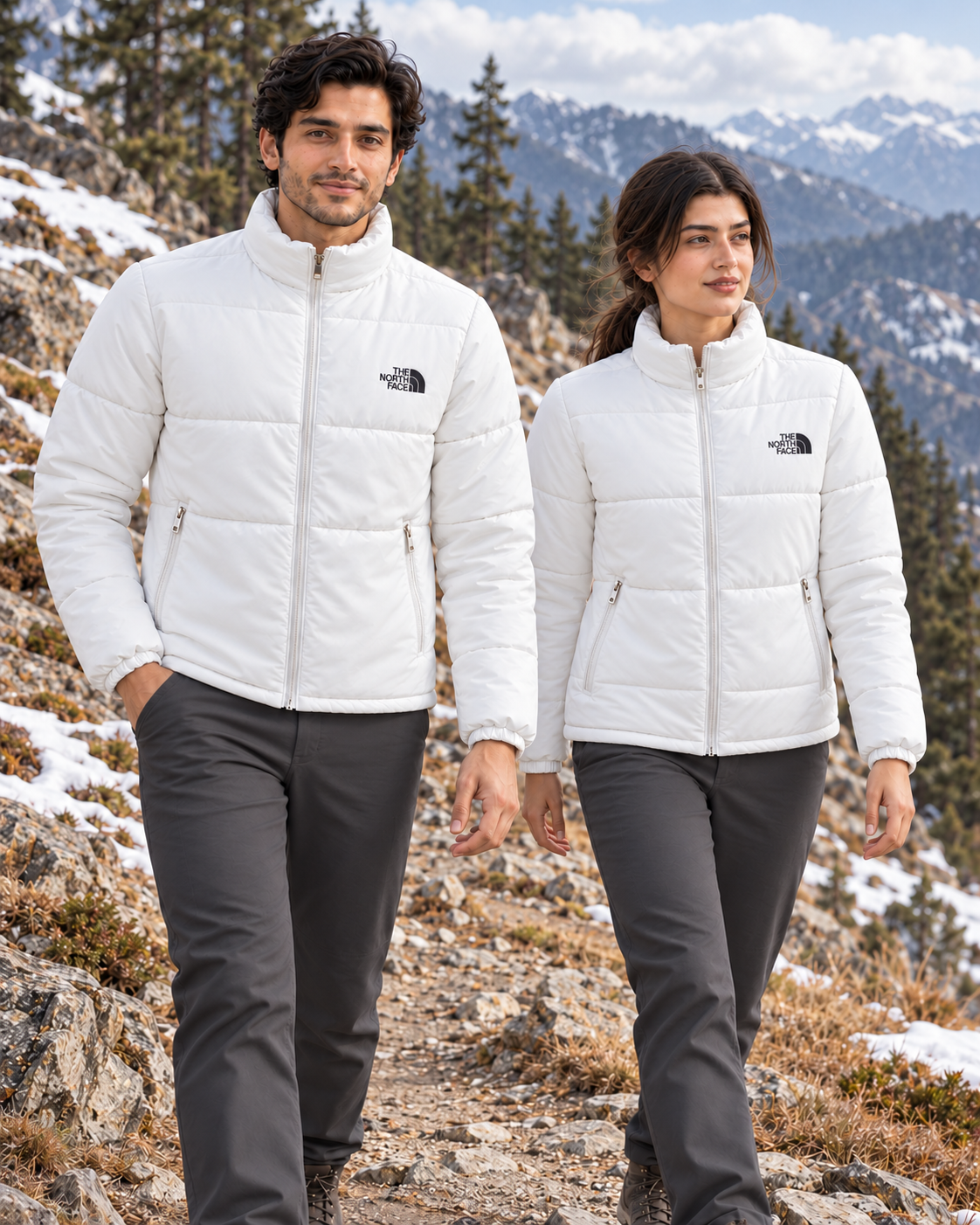 White Summit Full-Sleeve Unisex Puffer Jacket