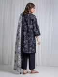 Edenrobe Allure Black Printed Khaddar 3-Piece Suit | EWU6A3-37042-3P