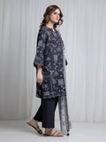Edenrobe Allure Black Printed Khaddar 3-Piece Suit | EWU6A3-37042-3P