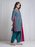 Edenrobe Allure Teal Printed Khaddar 3-Piece Suit | EWU6A3-37043-3P