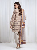 Edenrobe Allure Beige Printed Khaddar 3-Piece Suit | EWU6A3-37044-3P