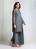 Edenrobe Allure Green Printed Khaddar 3-Piece Suit | EWU6A3-37046-3P