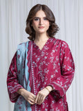 Edenrobe Allure Magenta Printed Khaddar 3-Piece Suit | EWU6A3-37050-3P