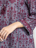 Edenrobe Allure Grey Printed Khaddar 3-Piece Suit | EWU6A3-37055-3P