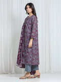 Edenrobe Allure Grey Printed Khaddar 3-Piece Suit | EWU6A3-37055-3P