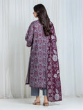 Edenrobe Allure Grey Printed Khaddar 3-Piece Suit | EWU6A3-37055-3P