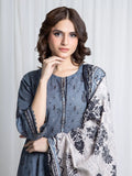 Edenrobe Allure Grey Printed Khaddar 3-Piece Suit | EWU6A3-37063-3P
