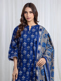 Edenrobe Allure Blue Printed Khaddar 3-Piece Suit | EWU6A3-37070-3P