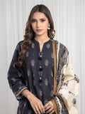 Edenrobe Allure Black Printed Khaddar 3-Piece Suit | EWU6A3-37074-3P