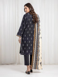 Edenrobe Allure Black Printed Khaddar 3-Piece Suit | EWU6A3-37074-3P