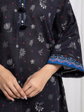 Edenrobe Allure Black Printed Khaddar 3-Piece Suit | EWU6A3-37076-3P