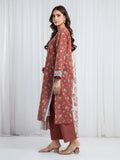 Edenrobe Allure Brown Printed Khaddar 3-Piece Suit | EWU6A3-37080-3P